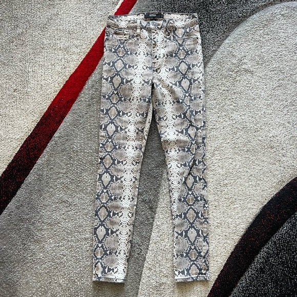 Hudson Barbara High Rise Super Skinny Snake Print Jeans - Picture 3 of 7